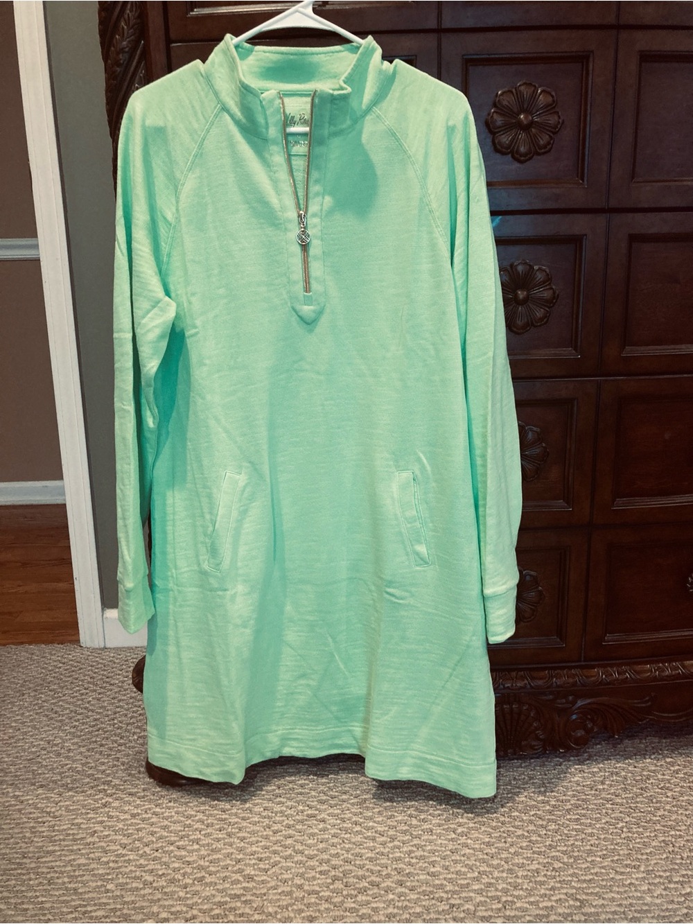 Lilly Pulitzer Mint Green Quarter-Zip Pullover Dress